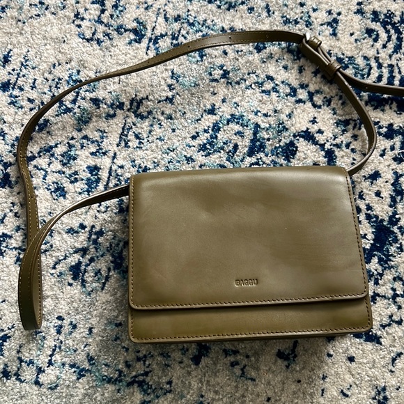 BAGGU Bags Baggu Green Leather Mini Bag Poshmark